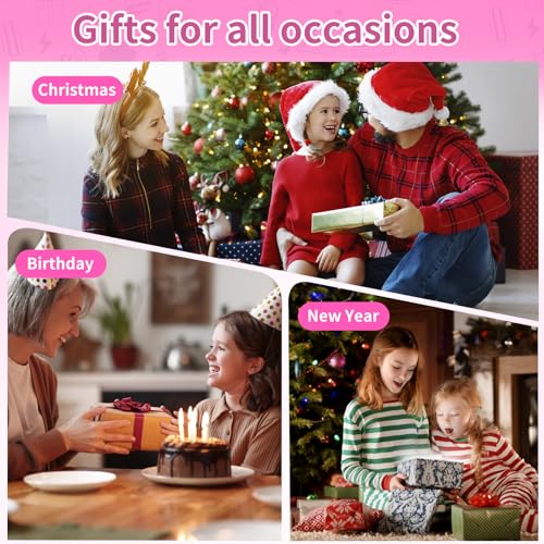 Handheld Game for Kids -Preloaded 220 Retro Video Games, Portable Gaming Player with Rechargeable Battery 3.0" LCD Screen, Mini Arcade Electronic Toy Gifts for Boys Girls (Red) - style: Pink