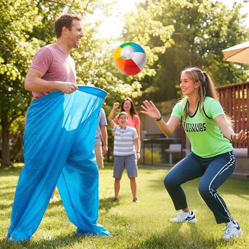 Granny Pants Yard Game - 2pcs Giant Pants with 8 Bouncy Balls and 2 Pumps, Breathable&Durable! for Giant Outdoor Games for Adults and Family, Lawn Field Game Set Gifts, Family Backyard Games