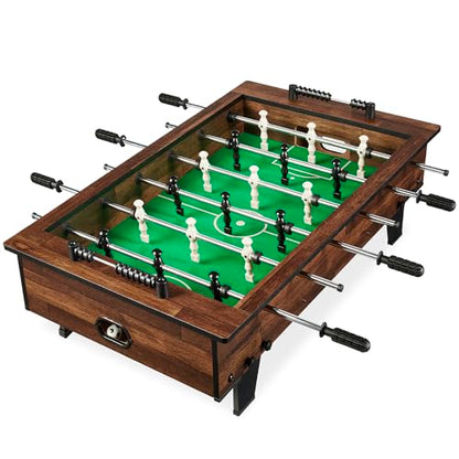 Best Choice Products 40in Tabletop Foosball Table, Compact Mini Arcade Table Hand Soccer for Kids and Adults, Home, Game Room w/ 2 Balls - color: Dark Wood