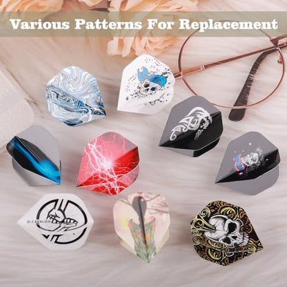 100PCS Dart Flights 20 Sets Dart Standard Flights Replacement Feather Tail Wing Dart Accessories
