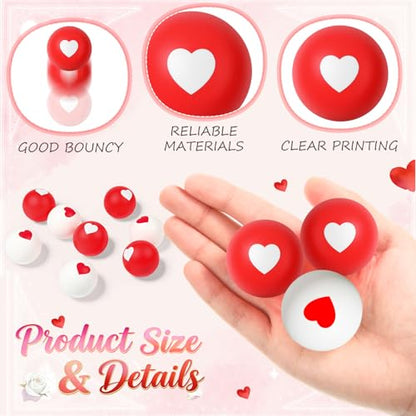 Soulchen 24 Pcs Table Tennis Balls Plastic Novelty Table Tennis Stress Props 40 mm for Party Playing Beach Decor Beer Game Party Favors - style: Valentine's Day