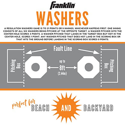 Franklin Sports Washer Set - (2) 12" x 12" Folding Targets - Portable Fun - Perfect for Beach, Tailgating, Parties - Replacement Bottle Cap Washers - style: Original Washers