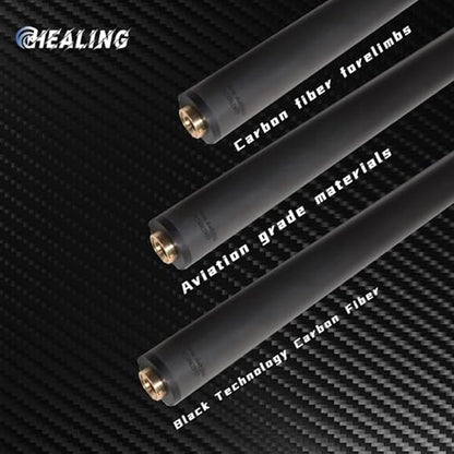100% Carbon Fiber Shaft, Black Technology Shaft of Pool Cue Front Part for Billiard Play/Break/Snooker Cue Shaft with Foam- 737 mm,745mm,765mm - color: Black, size: 12.9*21.4*737