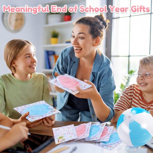 MiniInflat 24 Set End of Year Classroom Students Gifts from Teacher 10 Inch Inflatable Beach Balls Bulk Jumbo Big Beach Balls for Kids Summer Swimming Party Favor Water Games Supplies - color: Pink,White,Blue