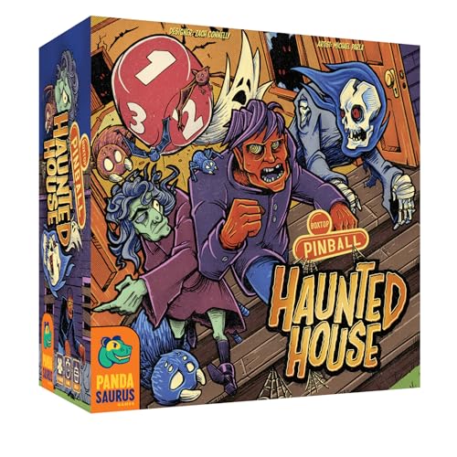 Boxtop Pinball: Haunted House - Exciting Family Pinball Adventure! Fun Monster Themed Tabletop Game for Kids & Adults, Ages 8+, 1-4 Players, 15 Minute Playtime, Made by Pandasaurus Games