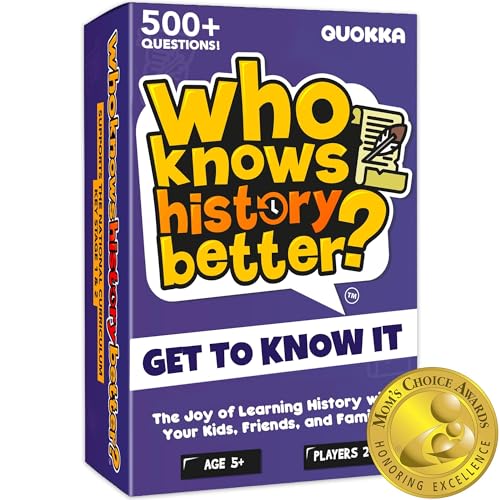 Board Games for Kids 8-12 – Family Card Games for Kids and Adults – History Trivia Cards for Family Game Night – Who Knows History Better – 500+ Questions – Fun Card Game for Families and Teens - color: 07. History