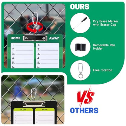 Baseball Dry Erase Coaches Clipboard, Baseball Dry Erase Coaching Board Double-Sided Baseball White Board for Coaches Writable and Erasable Baseball Clipboard Dry Erase Baseball Lineup Board - style: Baseball