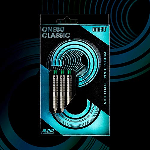 ONE80 90% VHD Steel Tip Tungsten Dart, Professional Barrel Style with Extra Flights, Shafts and Sharpener Gift Box Packaging - style: B-22g