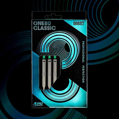 ONE80 90% VHD Steel Tip Tungsten Dart, Professional Barrel Style with Extra Flights, Shafts and Sharpener Gift Box Packaging - style: B-22g