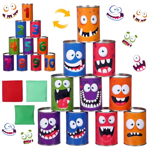 HyDren 13 Pcs Carnival Can Bean Games Bag Toss Festival Party Games for Kids Adults Carnival Supplies for Outdoor Indoor Family Birthday Homeschooling Lawn Yard Backyard Activities Game