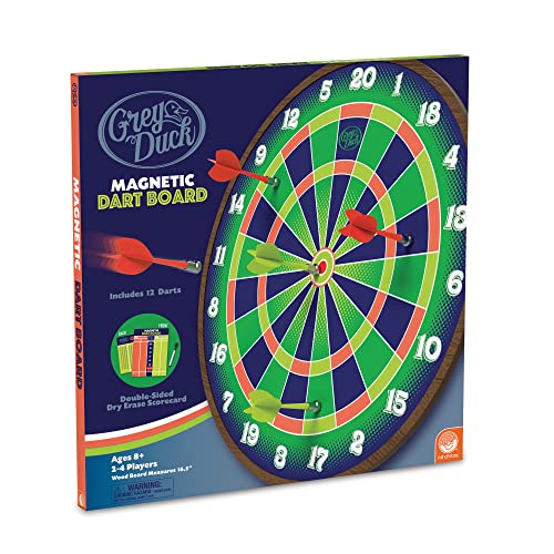 MindWare Magnetic Dart Board — Safe Dart Board for Kids & Adults Ages 8 & Up—Includes Quality Magnetic Dart Board, 12 Magnetic Darts & Rule Guide
