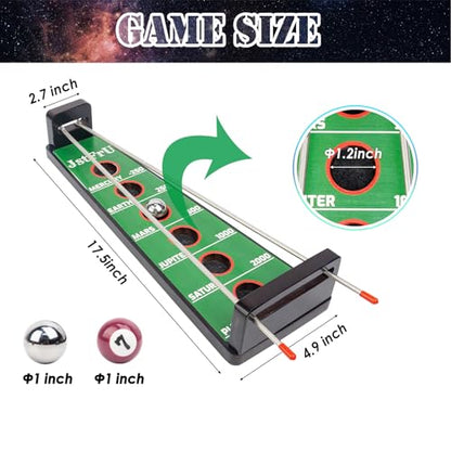 Shoot The Moon Game, Large 17.5 inches,Classic Desktop Games, Solid Wood Board with Metal Ball and Rods, Billiard Style,Retro Balancing Game for Family and Bar (Green)