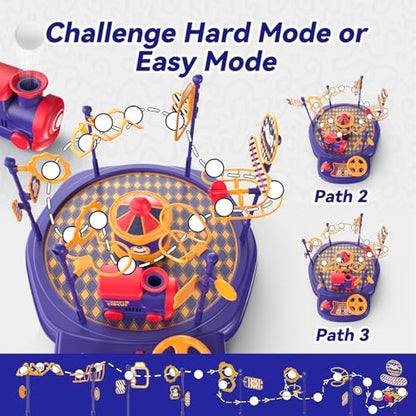 Train Toy & Car Race Track Board Game for Kids – Floating Ball Challenge with Lights & Sounds STEM Toy, Enhances Focus & Coordination, Gift for Boys Girls Ages 4 5 6 7 8