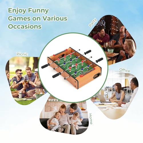 Giantex 20" Foosball Table, Easily Assemble Wooden Mini Foosball Table Top w/Footballs, Soccer Table for Arcades, Game Room, Bars, Parties, Family Night