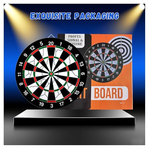 Flocking Dart Board Set,Double-Sided Dart Board with 12pcs Steel Tip Darts-Lightweight Bristle Dartboard-Multiplayer Party Games - size: Thickened 18"