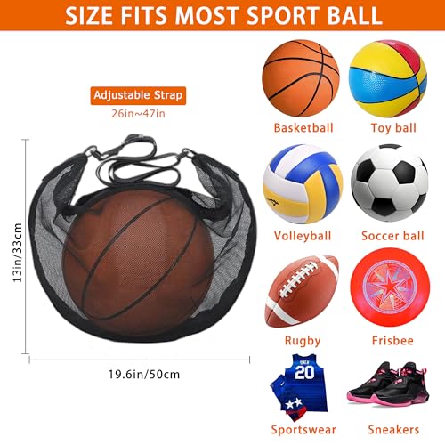 Mesh Ball Bag for Basketball Soccer & Volleyball, Sports Ball Bag with Zipper Pocket,Ball Storage Bag,Lightweight and Breathable - style: Style a