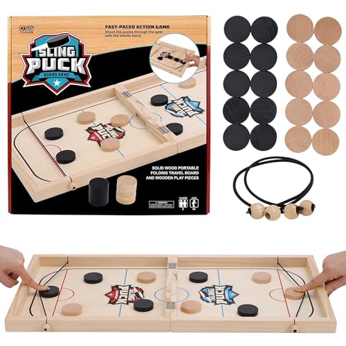 Fast Sling Puck Game - Super Winner Slingshot Puck Board Game - Sling It Shot 2 Player Hockey Table for Kids, Teen and Adults - Christmas Indoor Family Tabletop Games - style: 24 Inch Large