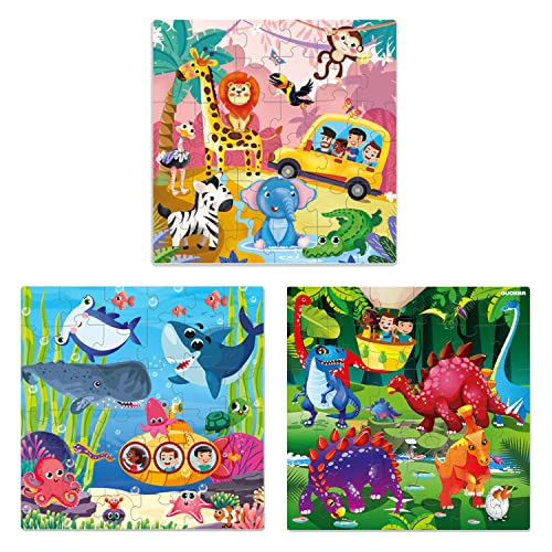 QUOKKA Magnetic Puzzles for Kids Ages 4-6 – 36 Pieces Sudoku Toddler Puzzles Ages 2-4 – Travel Games for Kids 3-5 – Animal Jungle Sea Toddler Travel Toys – Car Airplane Road Trip Games for Boys&Girls - style: 2. JUNGLE 36 PCS