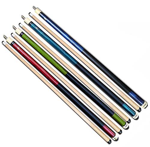 Tai ba cues Set of 4 Pool Cue Stick (19oz-20oz-), 13mm Tip, 58", Hardwood Canadian Maple Professional Billiard