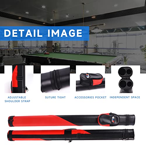 GSE Games & Sports Expert Billiard Cue Cases, 1x1 Deluxe Hard Billiard Pool Cue Stick Carrying Case, Pool Billiards Accessories (Several Colors Available) - color: Deluxe - Black/Red