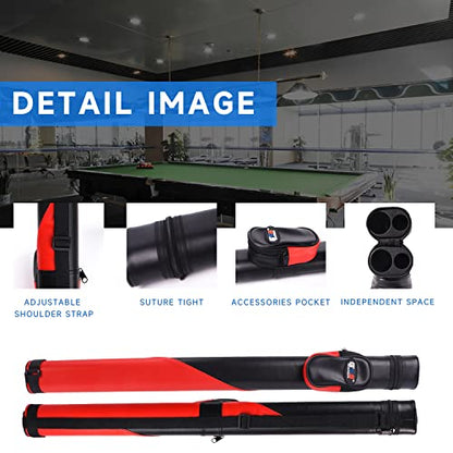 GSE Games & Sports Expert Billiard Cue Cases, 1x1 Deluxe Hard Billiard Pool Cue Stick Carrying Case, Pool Billiards Accessories (Several Colors Available) - color: Deluxe - Black/Red