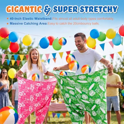 Ceenna Funny Granny Pants Game Set, Giant Pants Yard Games for Adults Players, Hilarious Team Relay Toss Race for Backyard Lawn Party Camping Family Reunion Carnival - style: Hawaiian