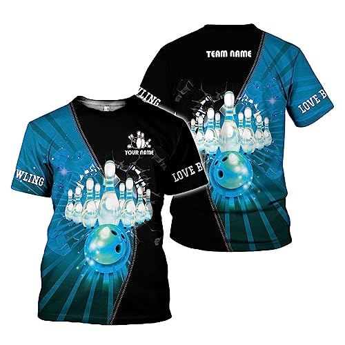 Rivelus Personalized Name Bowling Shirts for Men and Women 3D, Bowling Shirts for Team Bowling, Bowling Shirts Gift - color: Blm25