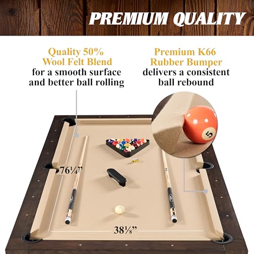 Barrington Billiards 7' Drop Pocket Pool Table 3-in-1 Combo Table, Dining Top, Table Tennis and Billiards with Accessories - style: 7.5 Ft. Slate-Tech