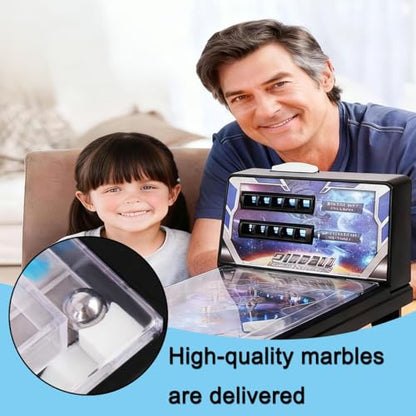 Space Theme Pinball Machine Gifts, Electronic Desktop Ball Shooting Game with Lights and Music, Classic Retro Arcade Pinball Machine Toy for Kids Christmas, Mini Game Console