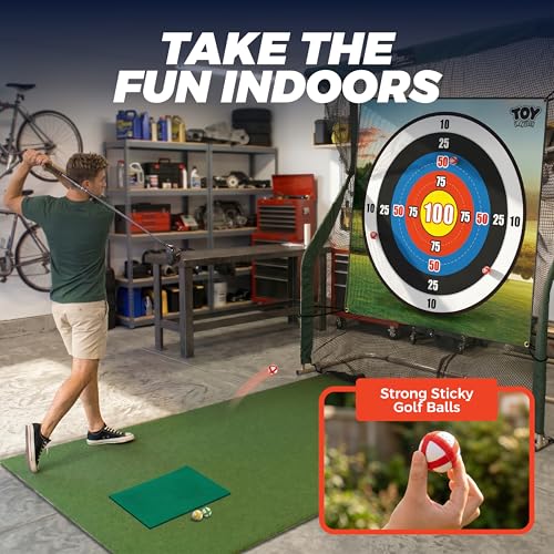 TOY Life Chipping Golf Practice Mats Golf Game Training Mat Indoor Outdoor Games for Adults Family Kids Outdoor Play Equipment Stick Chip Golf Set Backyard Game(Patented) - style: Dart Board Style