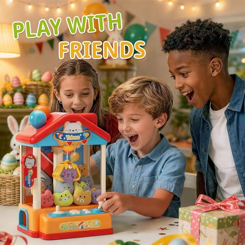 Mini Claw Machine for Kids, Toy Claw Machines Include Plush Prizes, Vending Machines Toys for Girls 4 5 6 7 8, Kids Arcade Game with Adjustable Sound, Birthday Gift for 3 4 5 6 Year Old Boy Girl