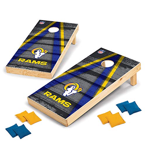 NFL Pro Football 2' x 4' Wood Direct Print Tournament Cornhole Set by Wild Sports, Comes with 8 Bean Bags - Perfect for Tailgate, Outdoor, Backyard