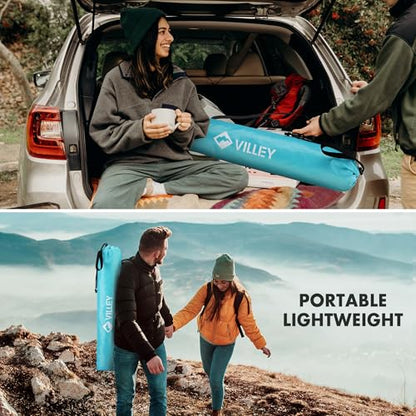 VILLEY Folding Camping Table with 2 Cup Holders & Carry Bag, Lightweight Portable Beach Table for Camping, Beach, Fishing, Travel, Outdoor Activities(Large) - size: Large