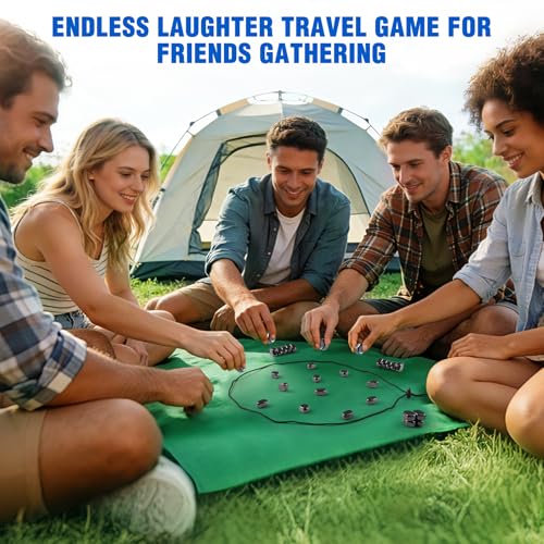 Upgraded Magnetic Chess Game Set with 20 Larger Black Stones & Rope, Exciting Magnet Game for Family Party Travel Camping, Fun Strategy Puzzle Game for Adults