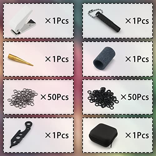 Dart Tool Kit - 50x Rubber Rings 50x Metal Washers with Dart Wrench Tool, Flight Hole Punch Tool, Shaft and Dart Point Remover Tool, Dart Sharpener