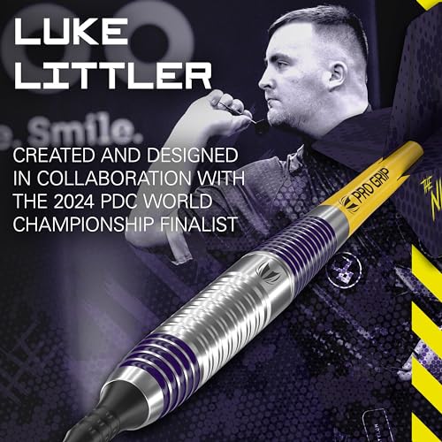 Target Darts Luke Littler Brass Soft Tip Darts Set – 19G Pixel Tip Dart, The Nuke Player Edition Dart Set, Dart Flights, Shafts & Dart Case Included | Professional Dart Accessories