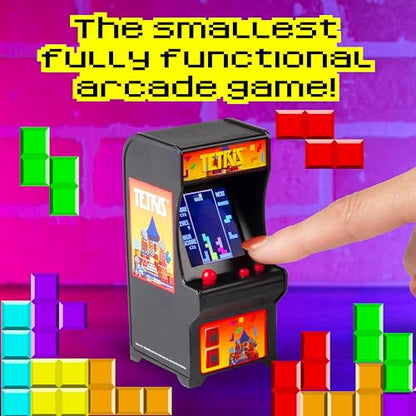 Tiny Arcade Tetris Mini Retro Game (3.5"): Playable Handheld Arcade Machine w/ Real Gameplay & Sound - Classic 1980's Video Game (Ages 8+)