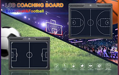 Pure Vie Electronic Basketball Coaching Board LCD Basketball Coaches Tactical Clipboard Writing Tablet Blackboard with Stylus Pen - Basketball Gift Sporting Goods Daily Training Assistant Equipment
