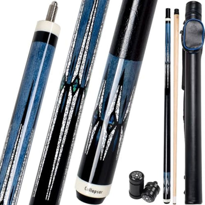 Collapsar CA Pool Stick with 1X1 Hard Case,58" Maple Professional Billiard Cue Stick,19-21 oz Pool Cue Set - color: CA008+Joint Protector+Hard Case, size: 21 ounce