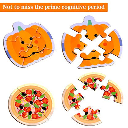 Magnetic Food Puzzles for Toddlers, Travel Toys for Kids 3-5 | toddler restaurant toys for Boys & Girls Learning Magnet Gift for Road Trip Activities Toy - style: Food