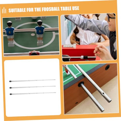 VOSAREA 3pcs Table Soccer Rod Replacement Iron Operation Pole for Foosball Game Accessory