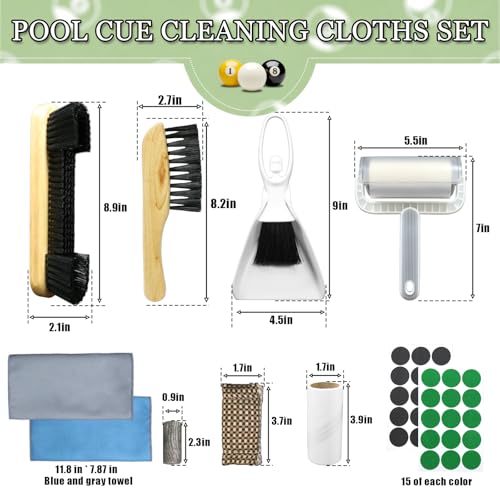 Pool Table Brush Set, Pool Table Brush for Felt & Rail Cleaning, Billiard Table Cleaner Accessories Kit