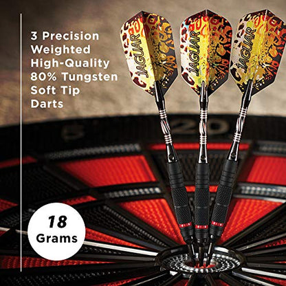 Viper Jaguar 80% Tungsten Soft Tip Dart Set with Case, 18 Grams - style: Medium Knurling