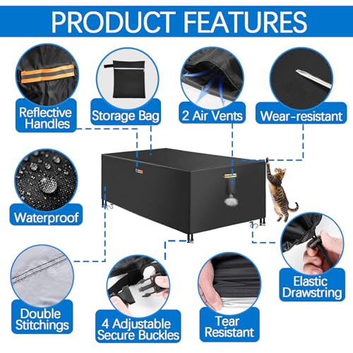Waterproof Billiard Table Cover 6/6.5/7/7.5/8/8.5/9/10/12ft with Air Vents Handles Pool Table Covers Full Cover 600D Heavy-Duty Protection for Snooker Tables Covers,Black,8.5FT(106"×59"×32") - color: Black, size: 8.5FT(106"×59"×32")