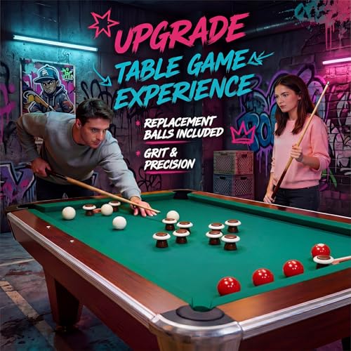Arrowbash Resin Bumper Pool Balls Set - 10 Regulation Size 2-1/8" Balls with 2 Replace Ball Standard Billiard Ball Set,Bumper Pool Table Accessories