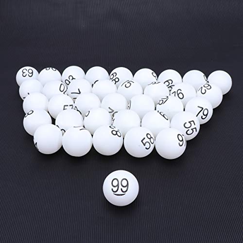 100pcs Plastic Raffle Number Balls Table Tennis Balls 4cm Numbered Bingo Ball Colored Pong Ball 1-100 Wedding Birthday Party Supplies White