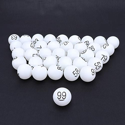100pcs Plastic Raffle Number Balls Table Tennis Balls 4cm Numbered Bingo Ball Colored Pong Ball 1-100 Wedding Birthday Party Supplies White