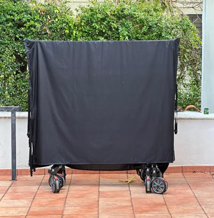 J&C Table Tennis Cover Ping Pong Table Cover Black Full UV Protected Table Tennis Cover Outdoor Waterproof Heavy Duty Ping Pong Table Outdoor Waterproof Furniture Sets Protection (Black) - color: Black