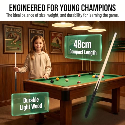 Wooden Mini Pool Cue Sticks 2pcs Short Billiard Cue for Boys and Girls Pool Sticks for Tight Space Sports Accessory Beginner Friendly