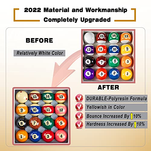Billmart Premium Billiard Balls Pool Table Accessories 2-1/4" Regulation Size 16 Pool Balls Billiard Set | Premium - color: Tournament TV